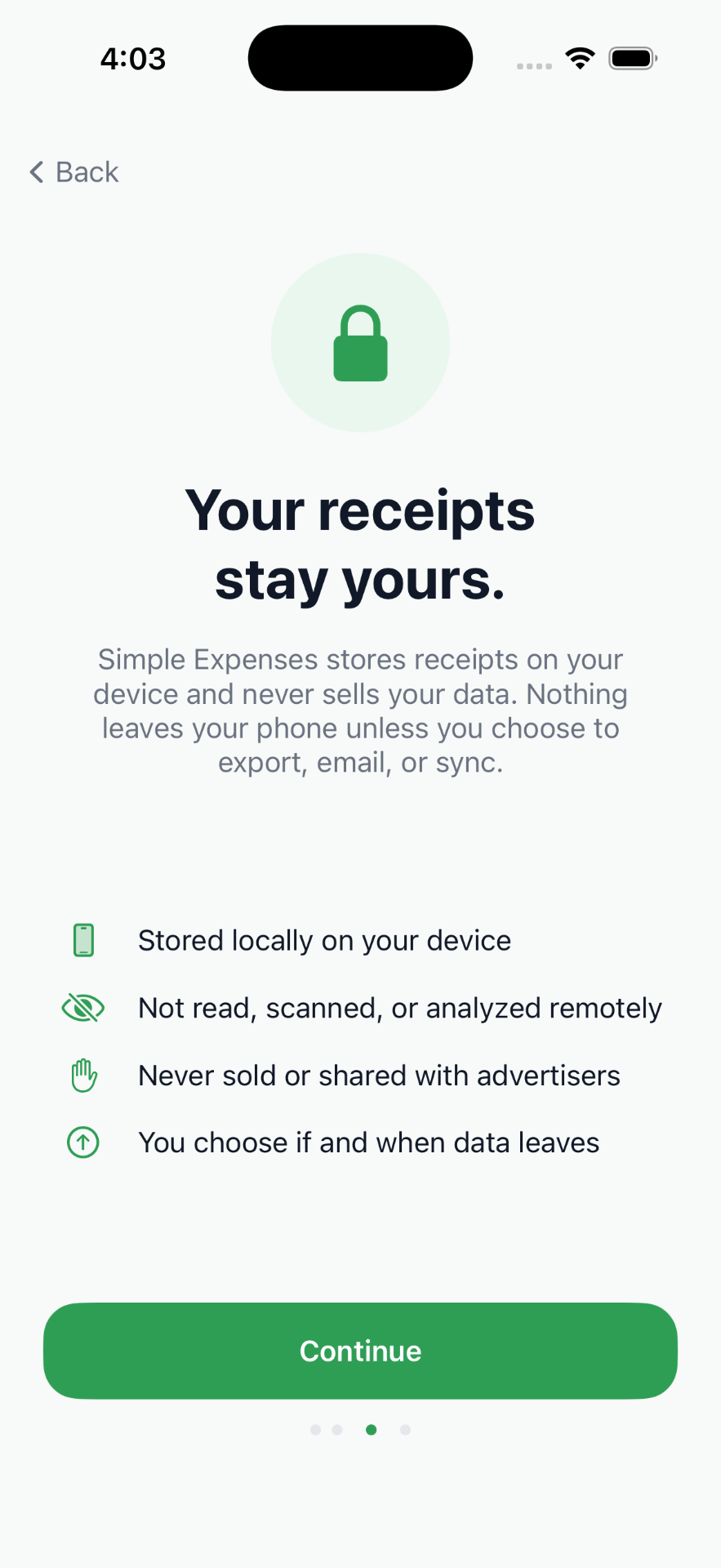 Your receipts stay yours privacy screen